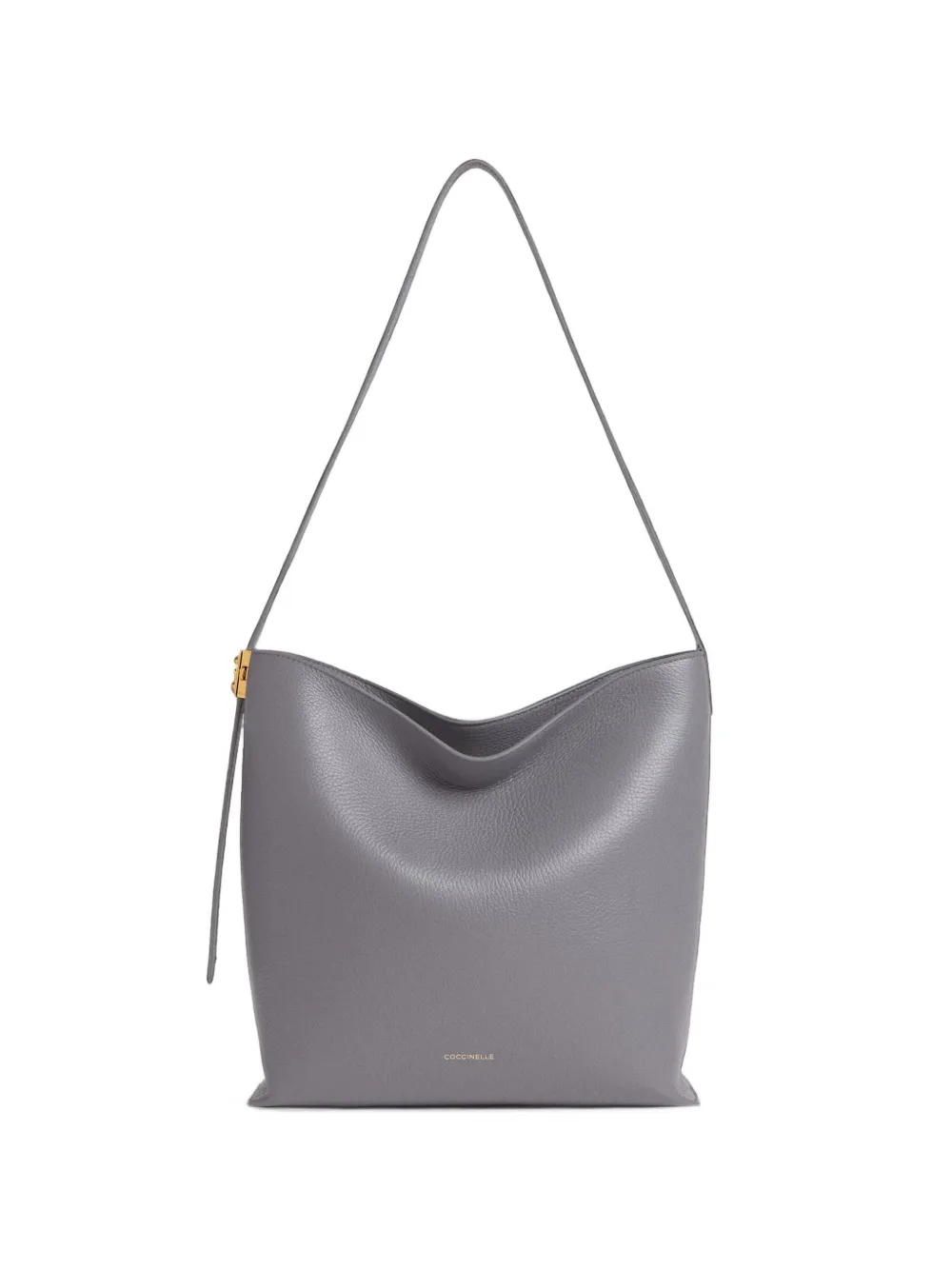 Coccinelle C-Me Lock grained leather shoulder bag - Grigio