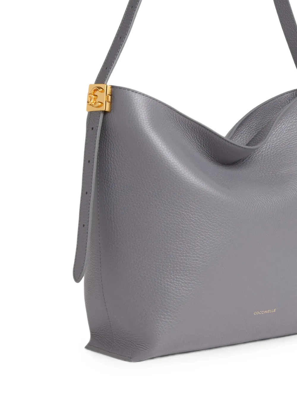Coccinelle C-Me Lock schoudertas van bewerkt leer Grijs