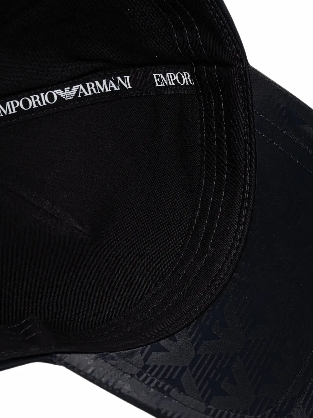 Emporio Armani Kids monogram-print mesh-panel cap Zwart