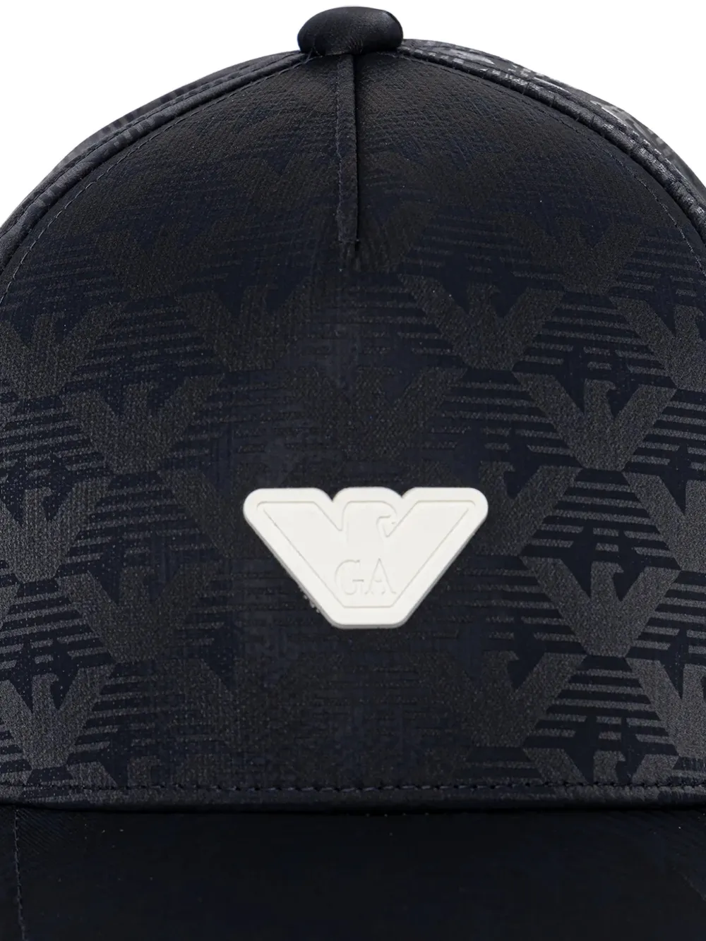 Emporio Armani Kids monogram-print mesh-panel cap Zwart
