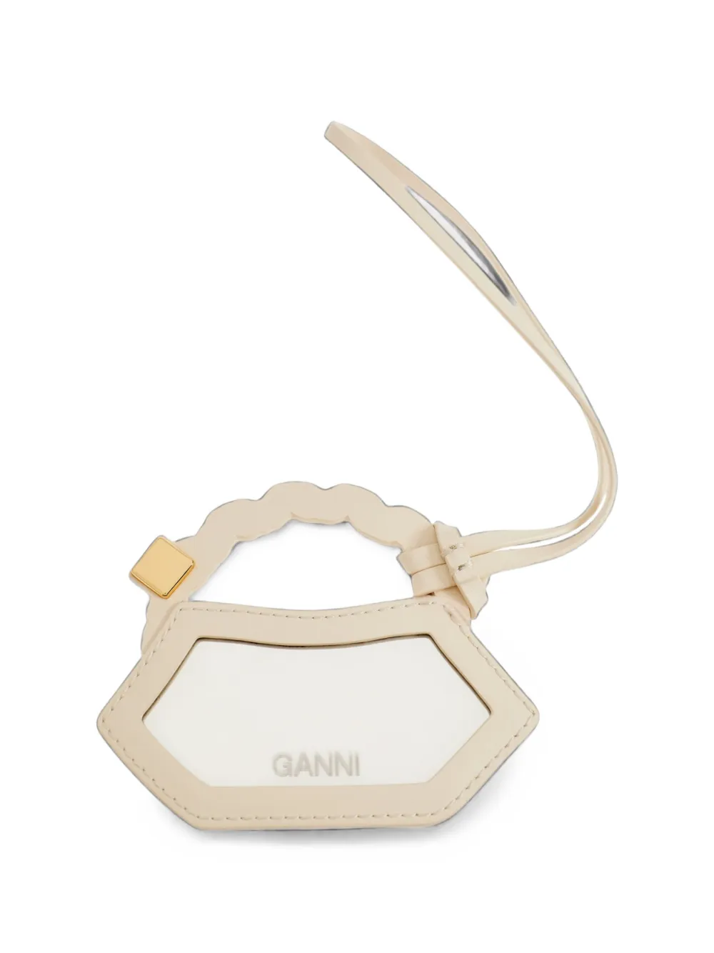 GANNI Bou Nano braided-handle charm Beige