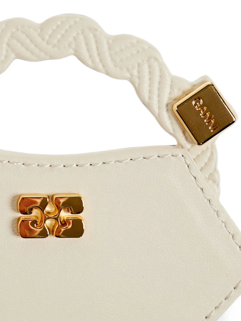 GANNI Bou Nano braided-handle charm Beige