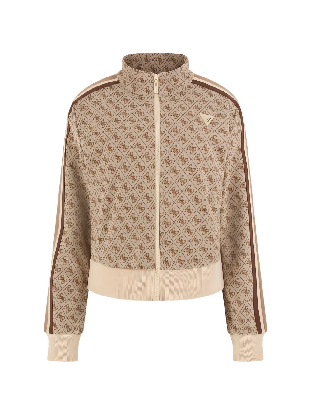 GUESS USA Jacquard 4G Logo zip-up track jacket - Marrone