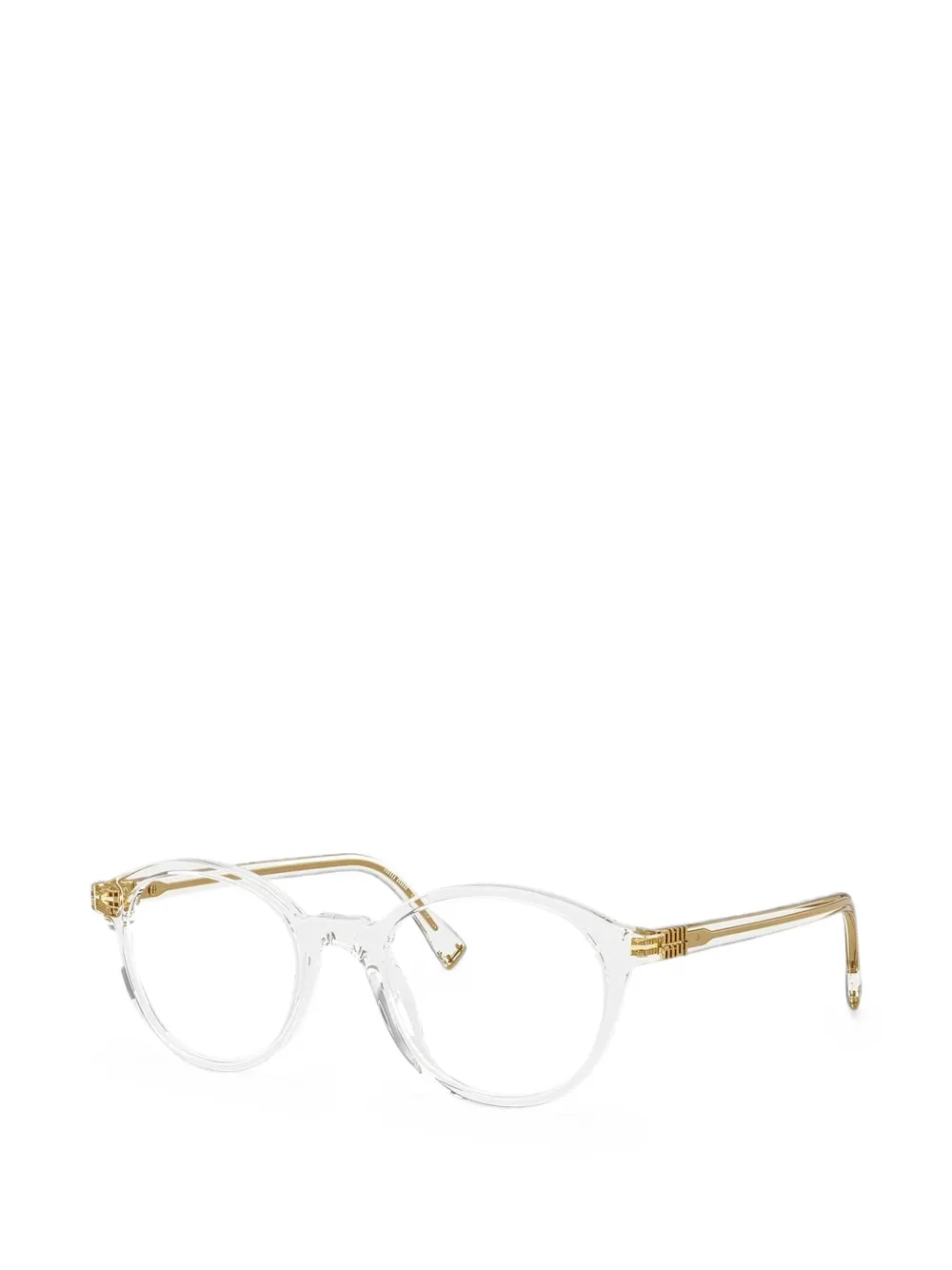 Miu Eyewear Bril met rond montuur Beige