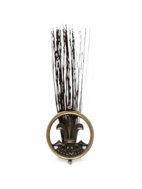 DSQUARED2 logo-engraved brooch