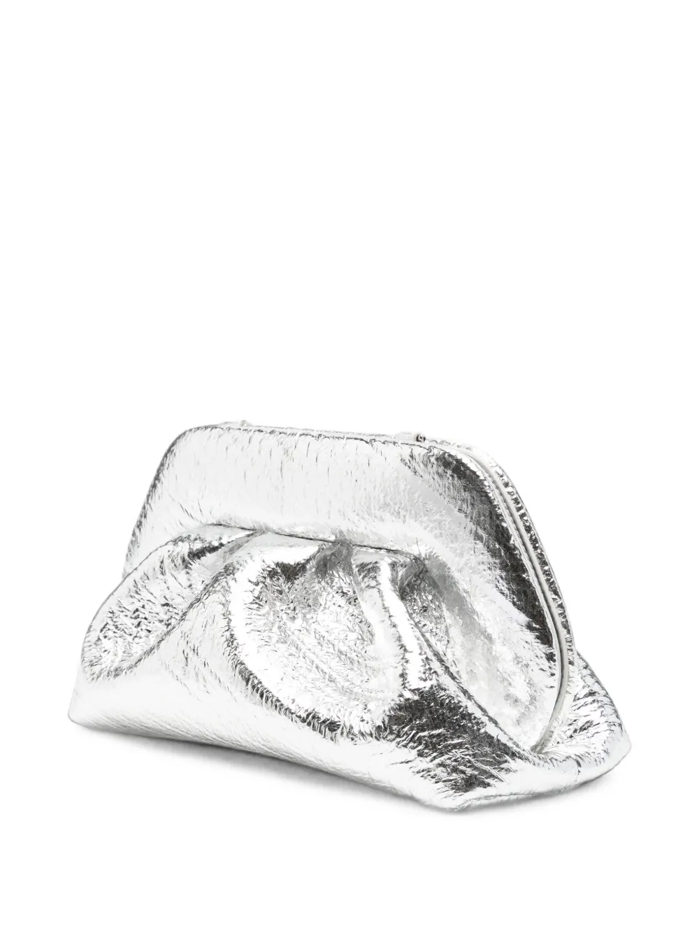 Themoirè Gesmockte clutch met metallic effect Zilver