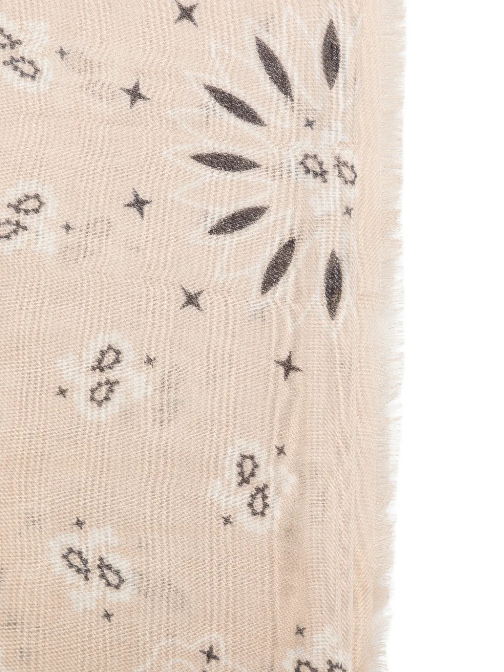 MC2 Saint Barth Foulard Maxi bandana-print frayed scarf Beige