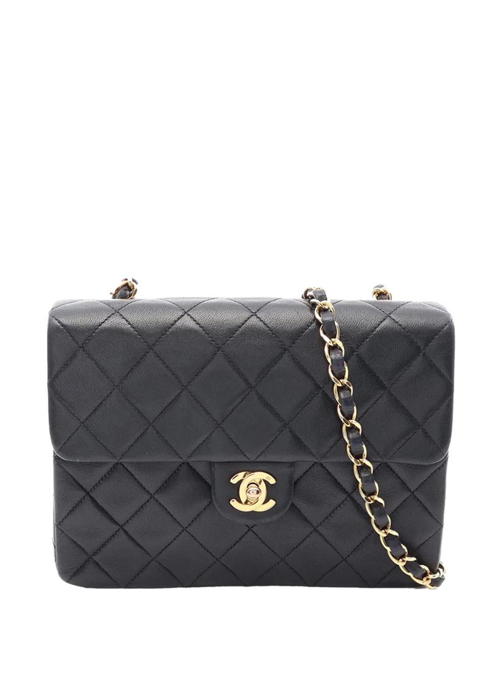 CHANEL Pre-Owned 1991-1994 Small Square Quilted Lambskin Flap crossbody bag - Nero