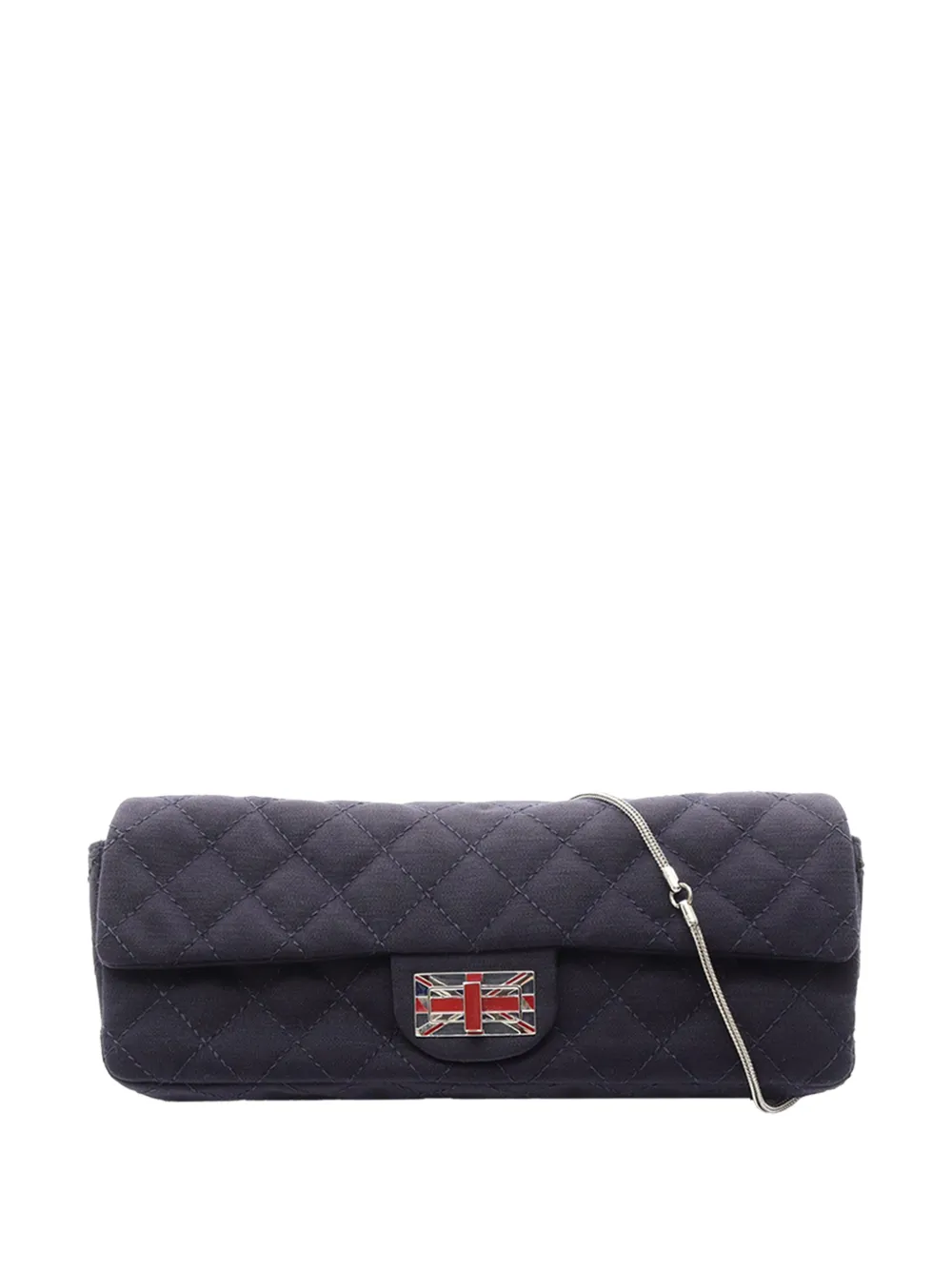 CHANEL Pre-Owned 2008-2009 Reissue 2.55 Quilted Jersey Union Jack East West Flap shoulder bag - Blu