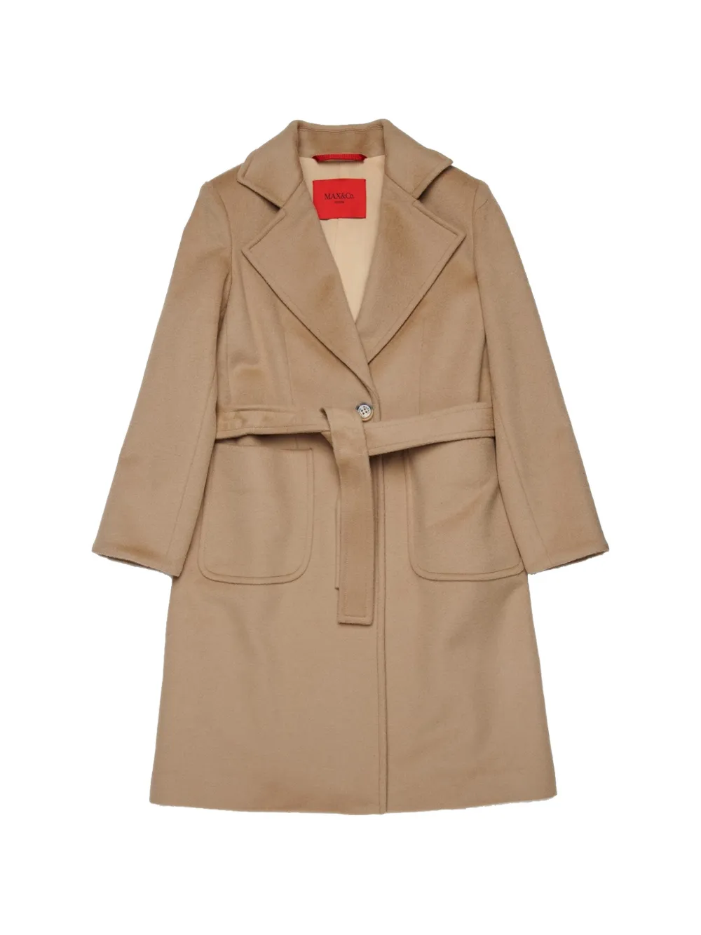 MAX&Co. Kids belted wool coat - Marrone