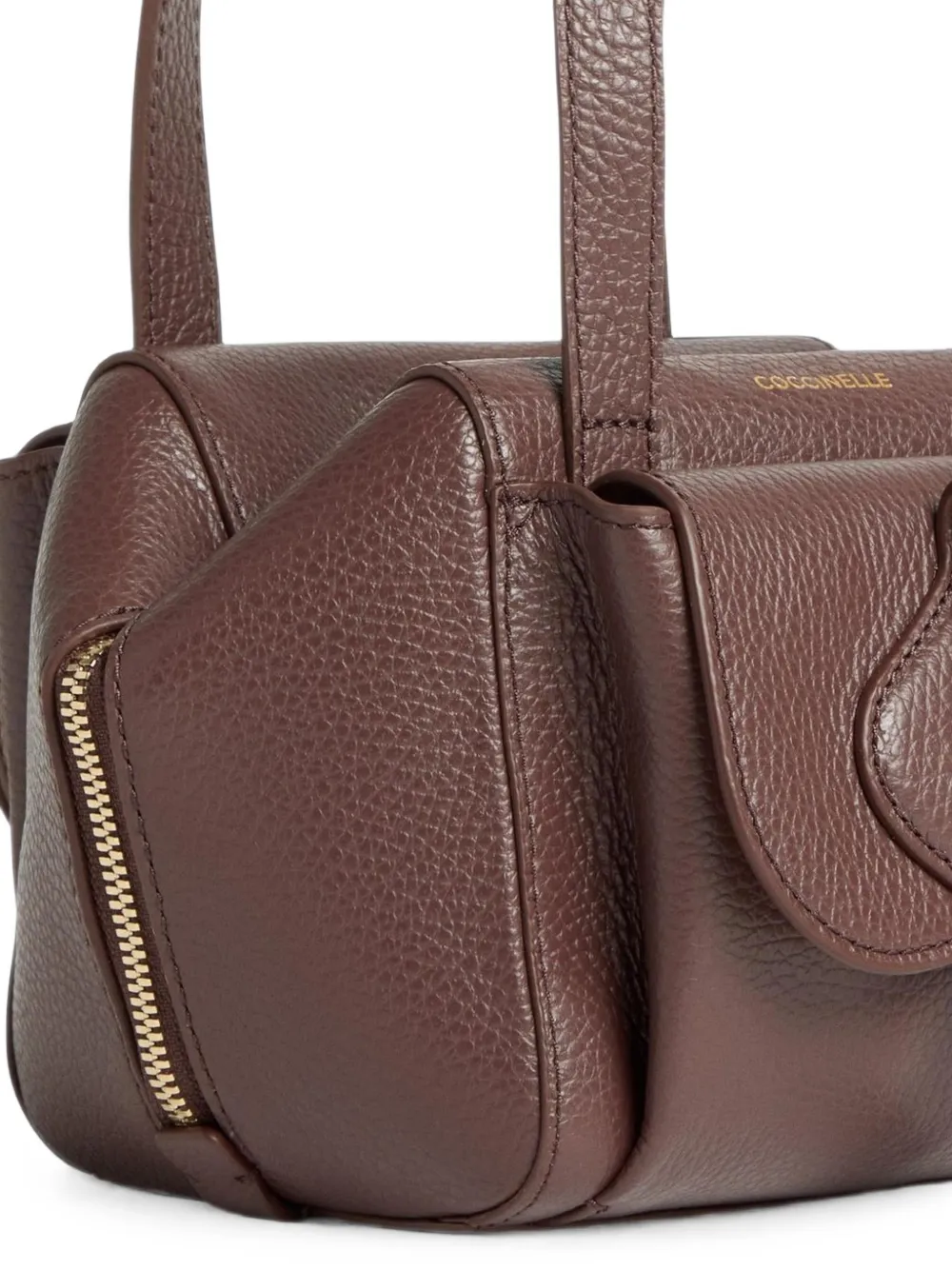 Coccinelle Mavery Pocket schoudertas van bewerkt leer Bruin