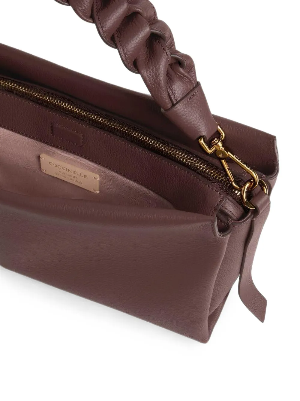 Coccinelle Medium Bohome schoudertas met gevlochten handvat Rood