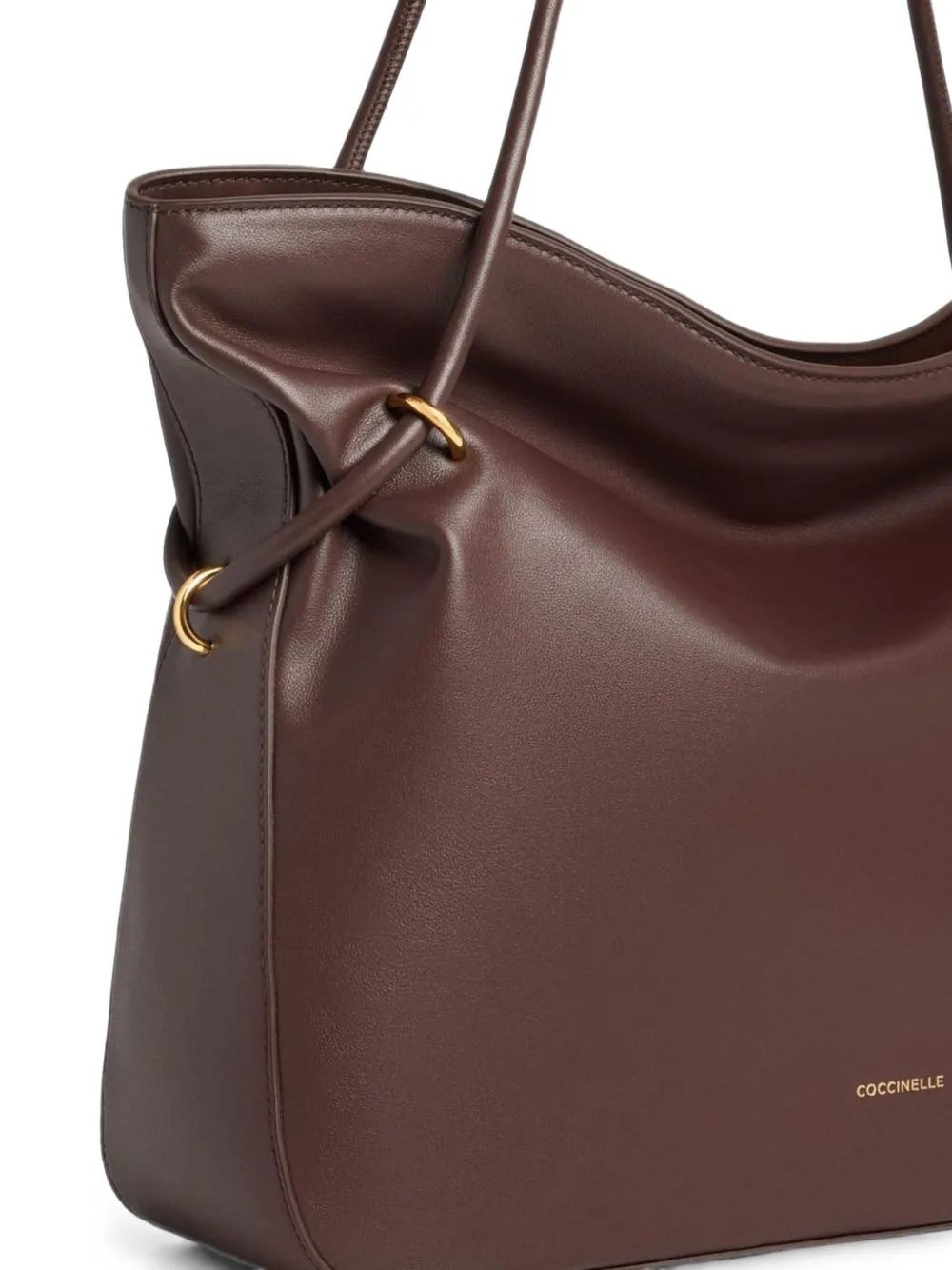Coccinelle Medium Lizzie leren schoudertas Bruin