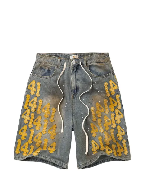 Vale Lucky Charms appliqué denim shorts