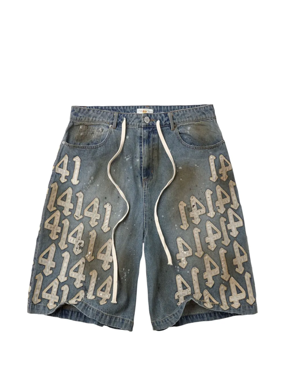Vale Lucky Charms appliqué denim shorts - Blu