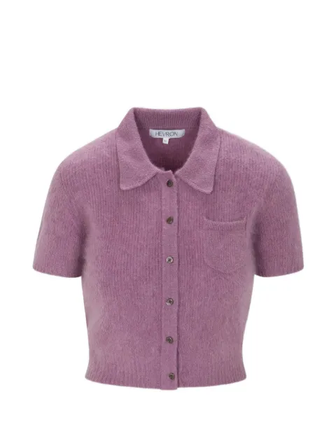 HEVRON Juno brushed-knit button-up cardigan