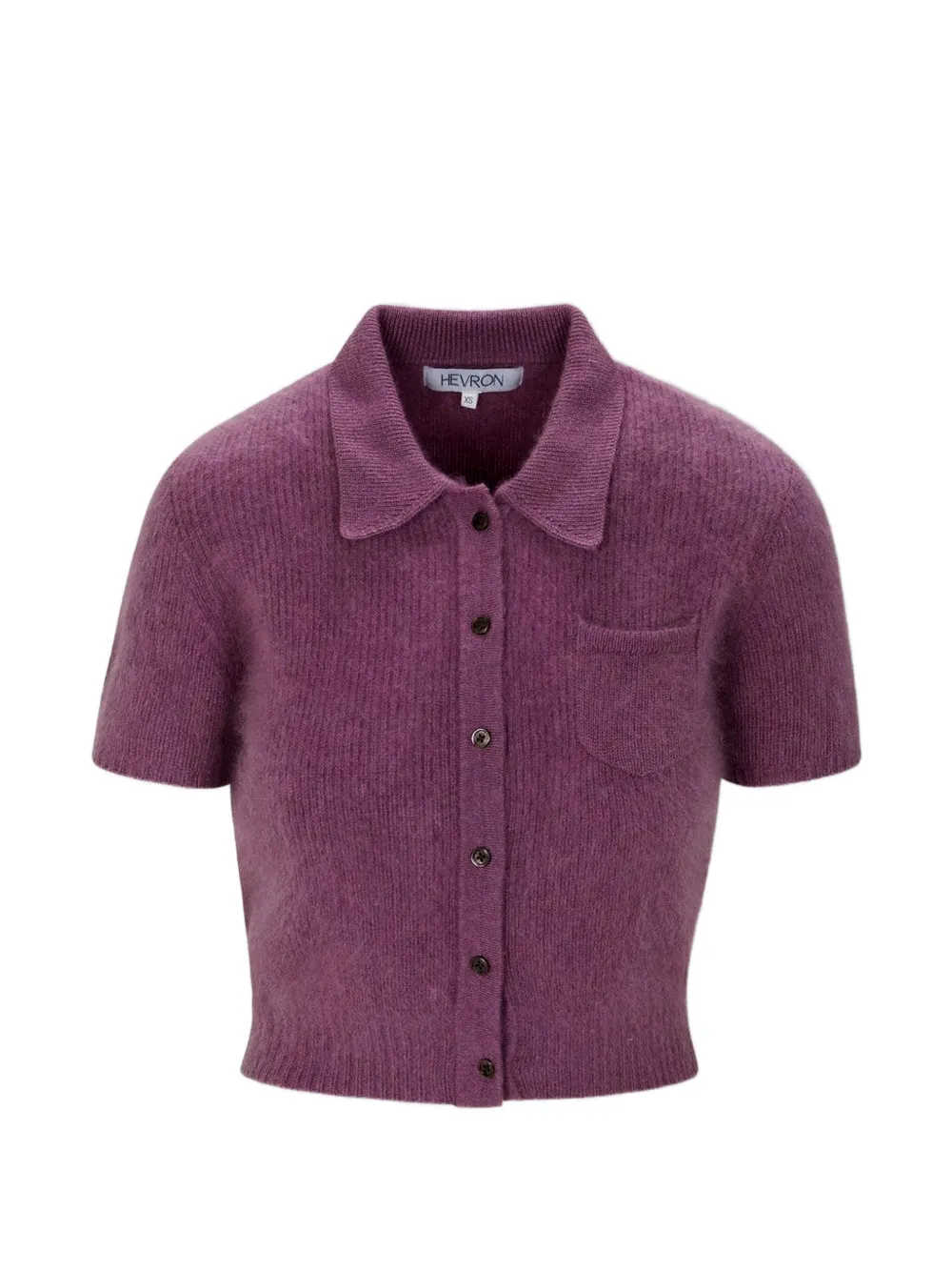 HEVRON Juno brushed-knit button-up cardigan - Purple