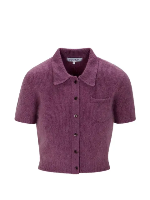 HEVRON Juno brushed-knit button-up cardigan