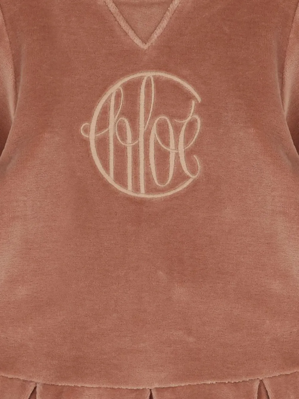 Chloé Kids Jurk met geborduurd logo Bruin