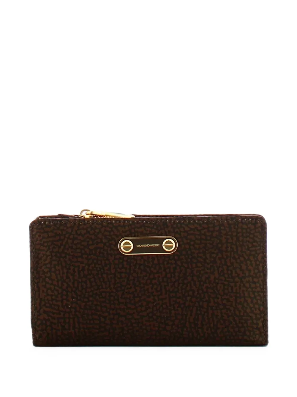 Borbonese logo-plaque wallet - Marrone
