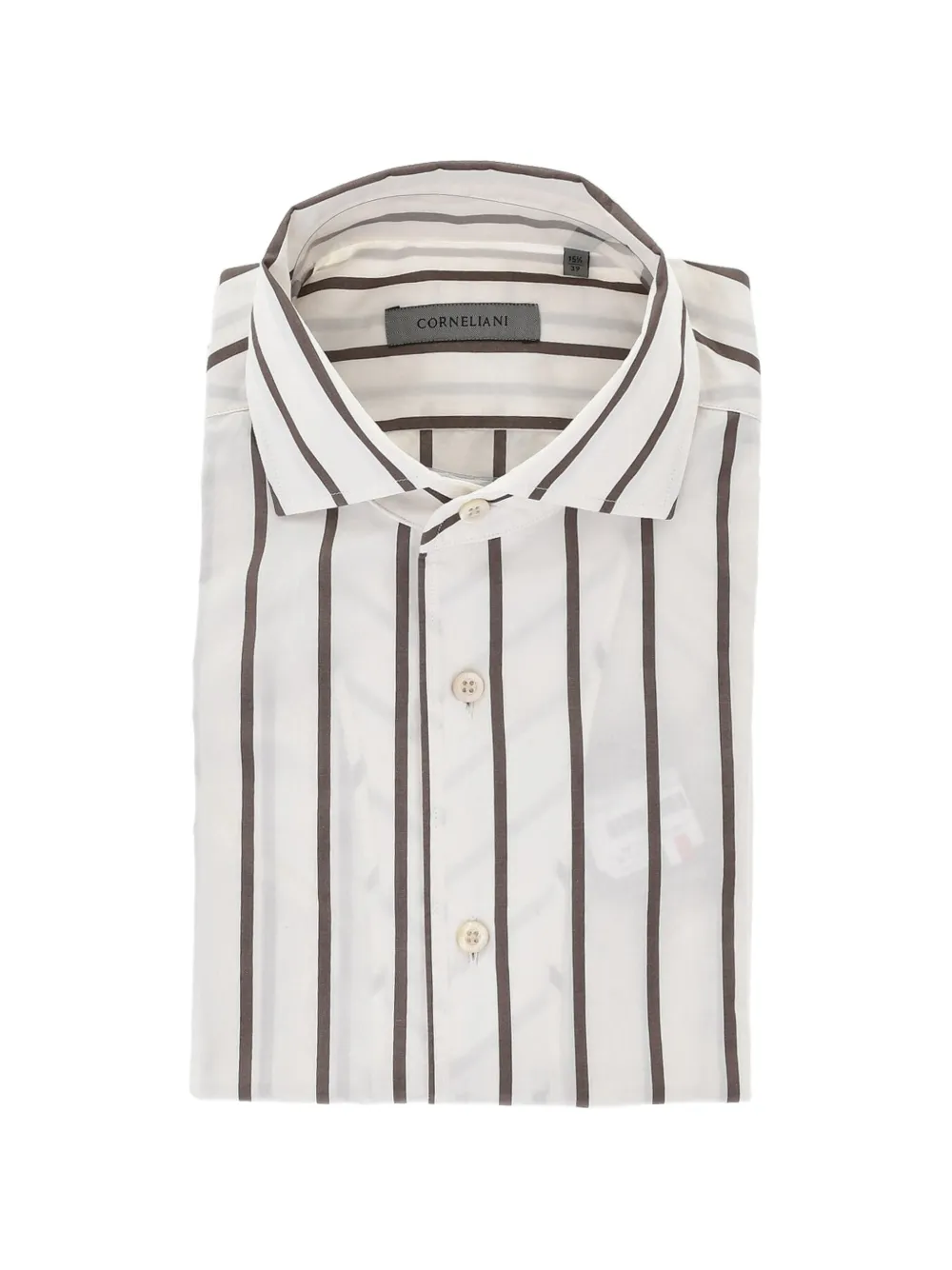 Corneliani striped French-collar shirt · 54