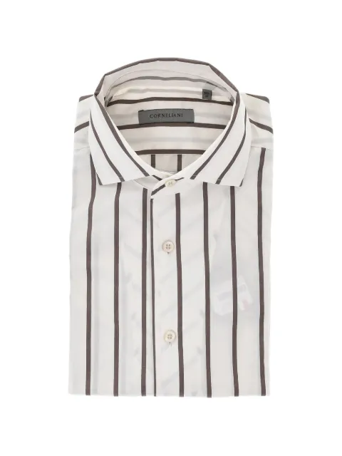 Corneliani striped French-collar shirt