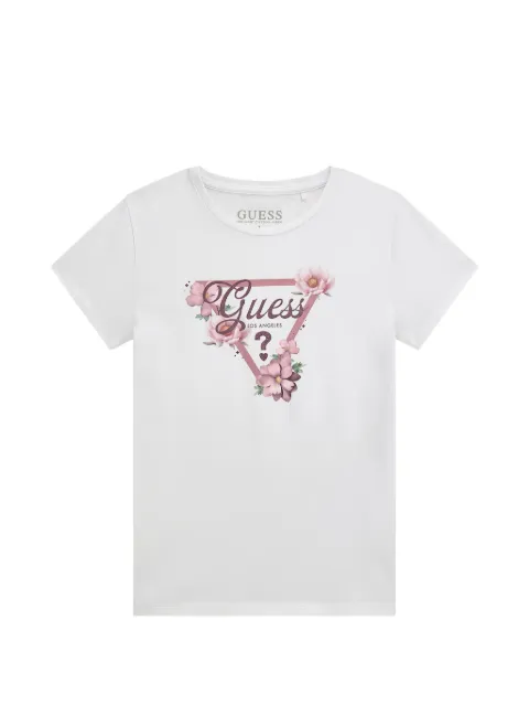 GUESS USA floral-logo T-shirt