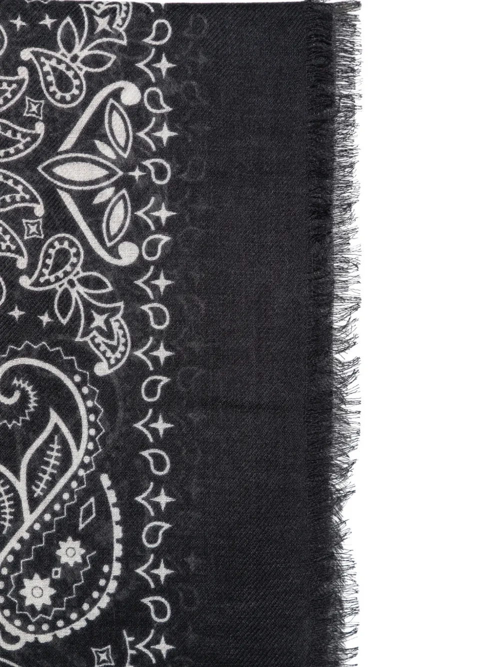 MC2 Saint Barth Foulard Maxi paisley-print frayed scarf Zwart