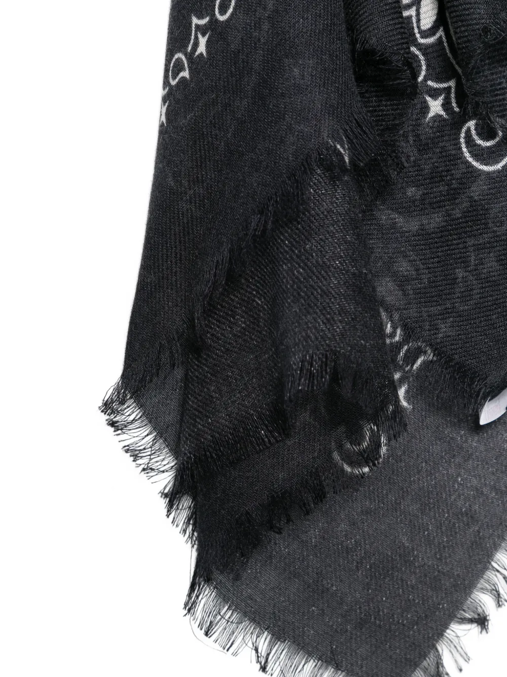 MC2 Saint Barth Foulard Maxi paisley-print frayed scarf Zwart