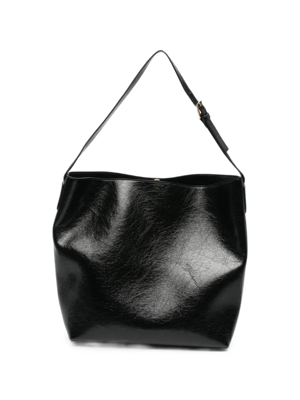 Themoirè Zoe crinkled-finish shoulder bag - Nero