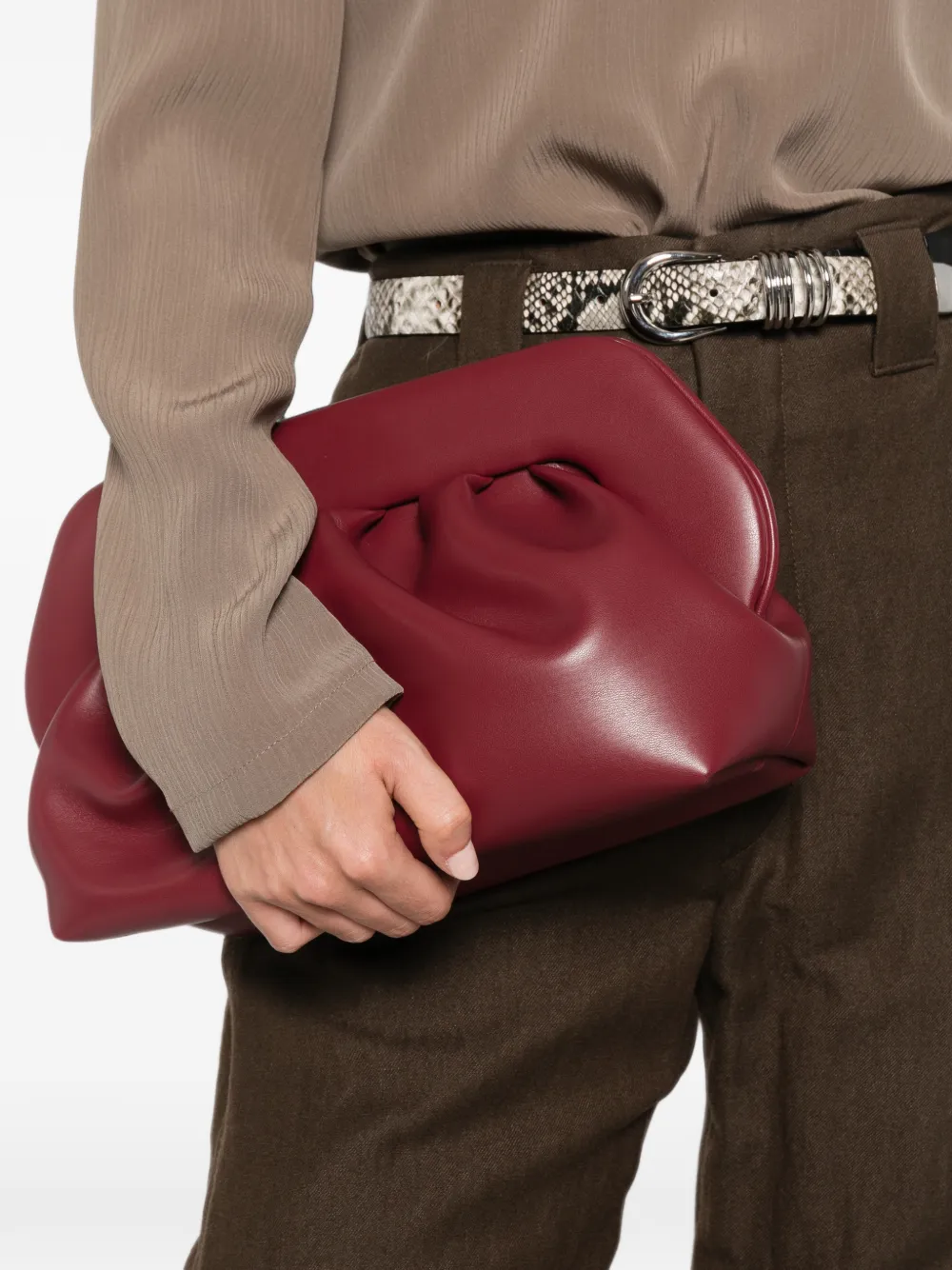 Themoirè Shopper met ruches Rood