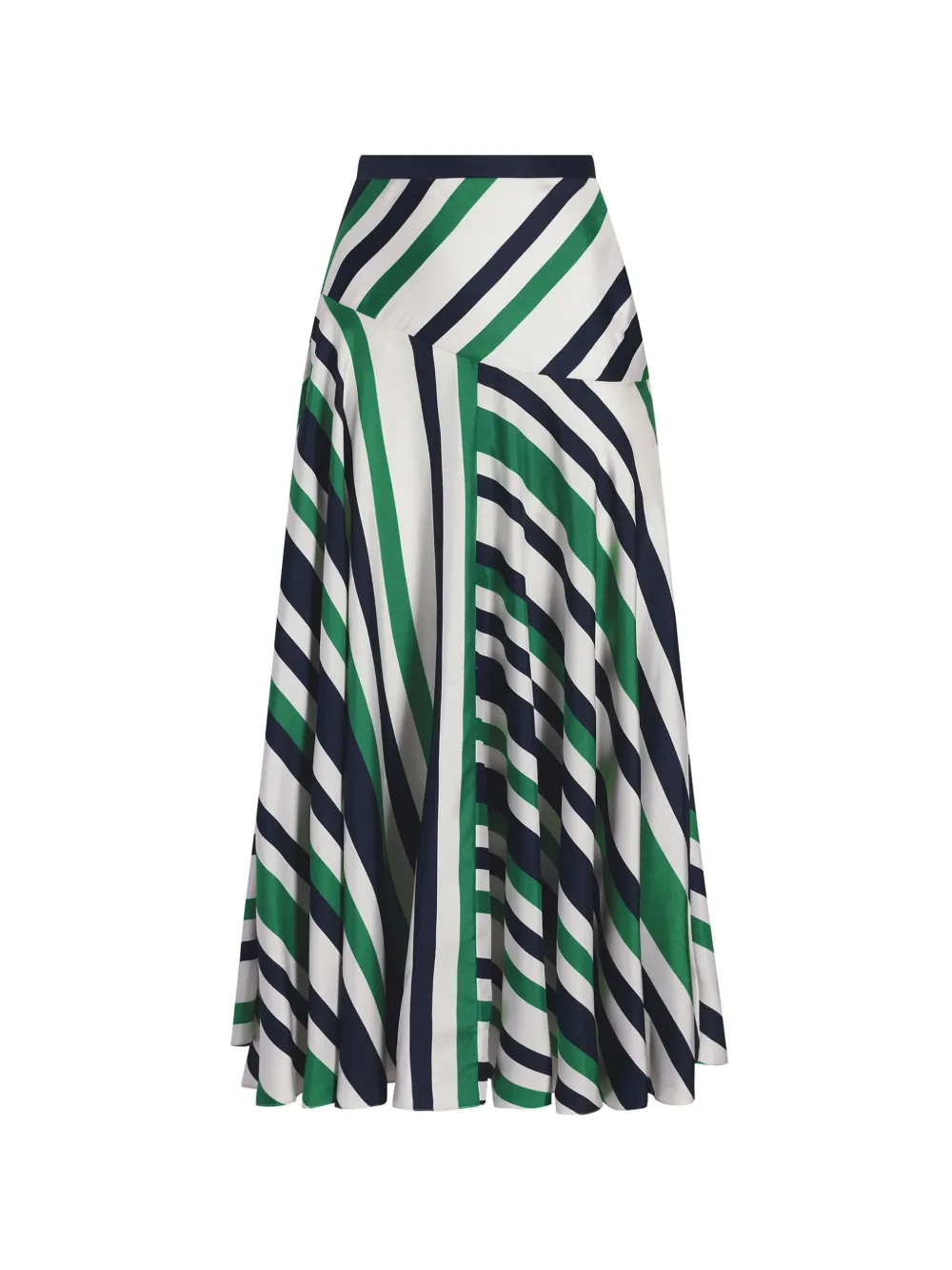 Adam Lippes Thea striped silk maxi skirt - Bianco