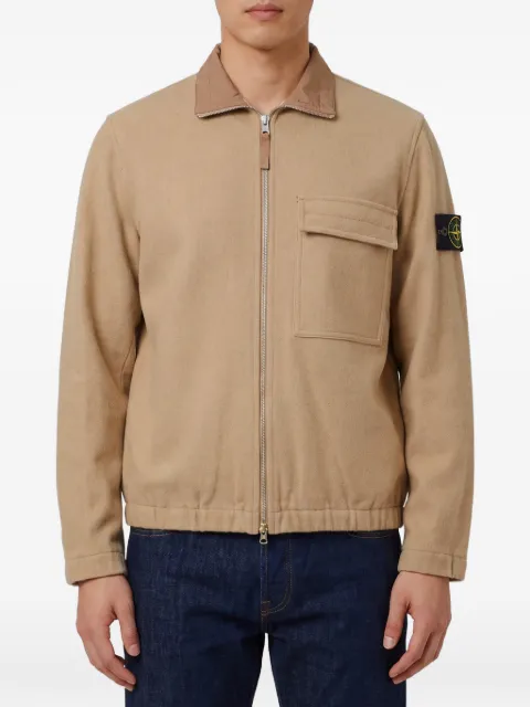 Stone Island logo-patch zip-up jacket