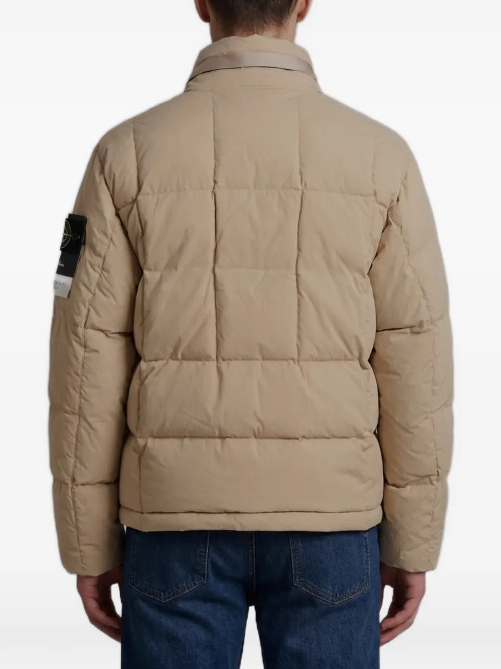Stone Island Gewatteerd jack met logopatch Beige