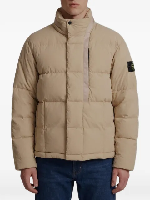 Stone Island quilted logo-patch jacket