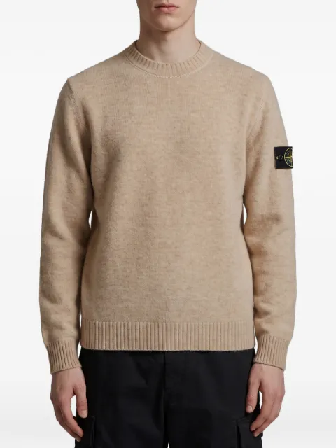 Stone Island logo-patch crew-neck sweater