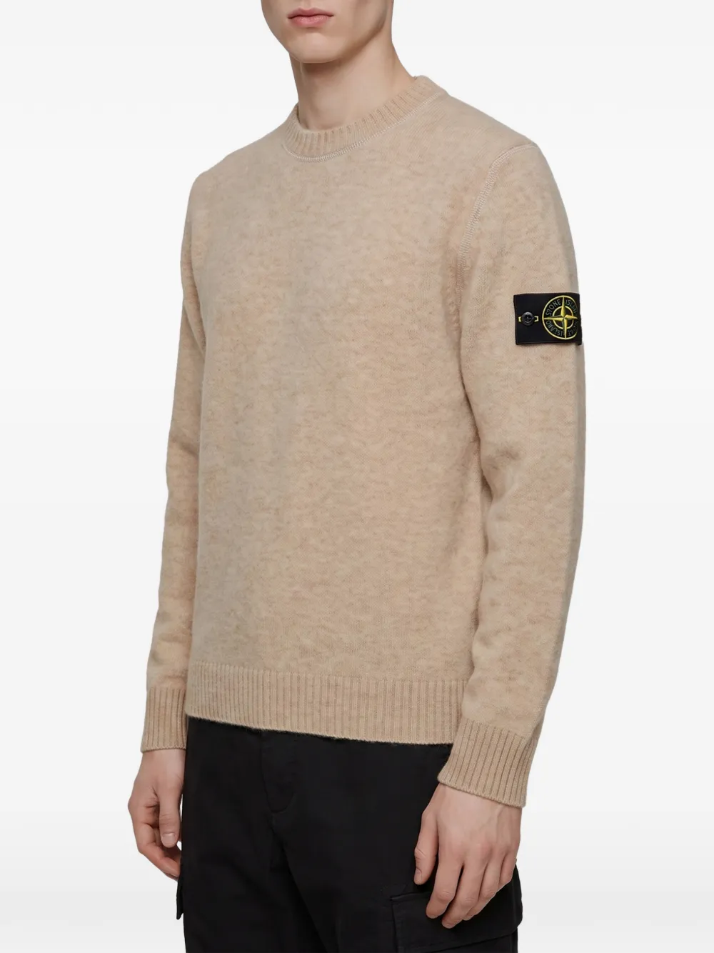 Stone Island Sweater met logopatch Beige