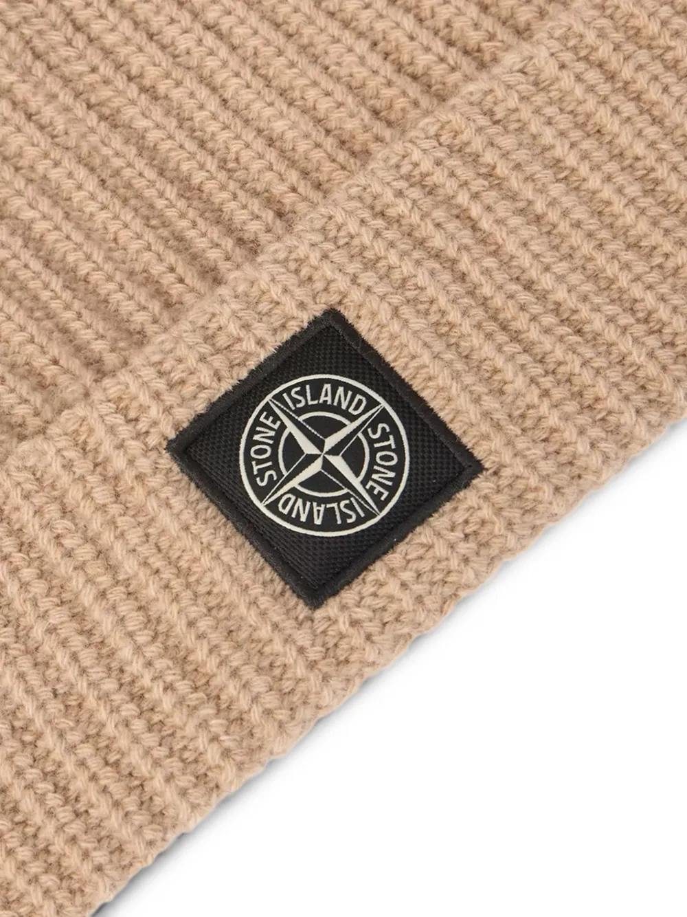 Stone Island N100012 lichtgewicht muts van RWS Geelong wol Beige
