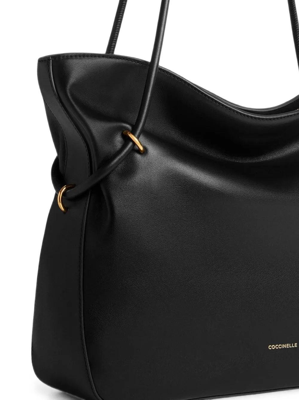 Coccinelle Medium Lizzie leren schoudertas Zwart
