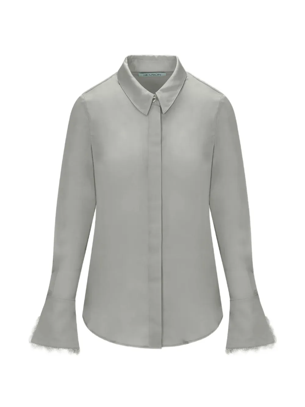 HEVRON Soraya lace-trim flared-cuff shirt