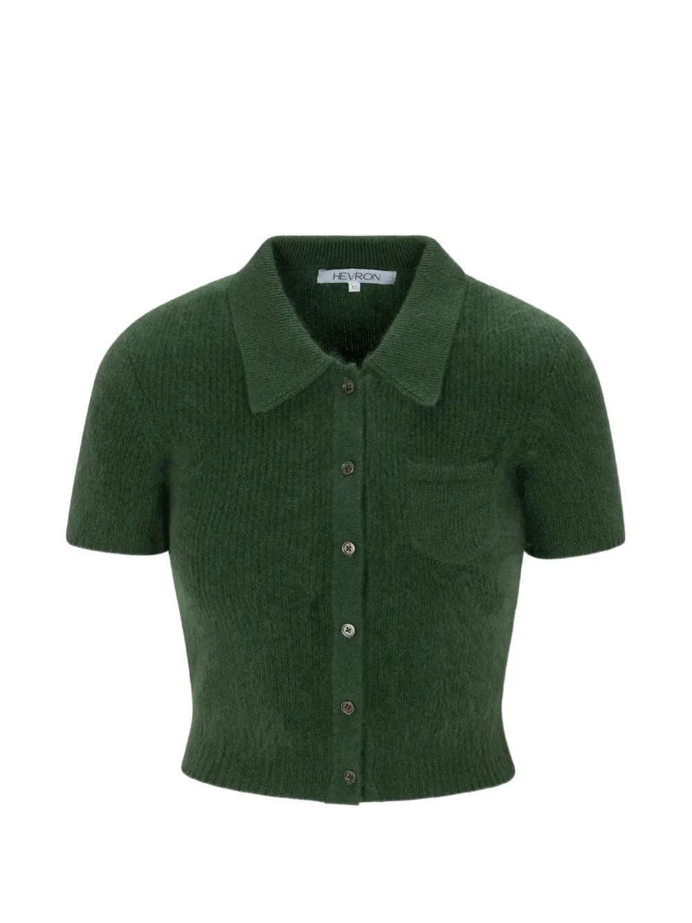HEVRON Juno ribbed-knit short-sleeve cardigan