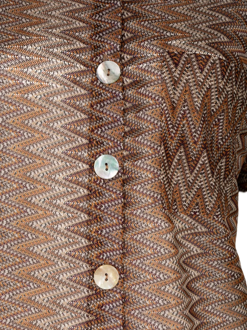 PALMACEA Blouse met zigzag print Bruin