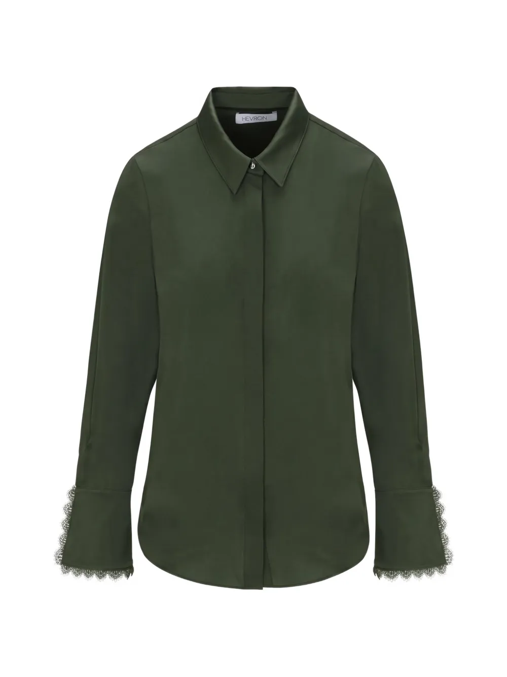 HEVRON Soraya lace-trim shirt - Grün