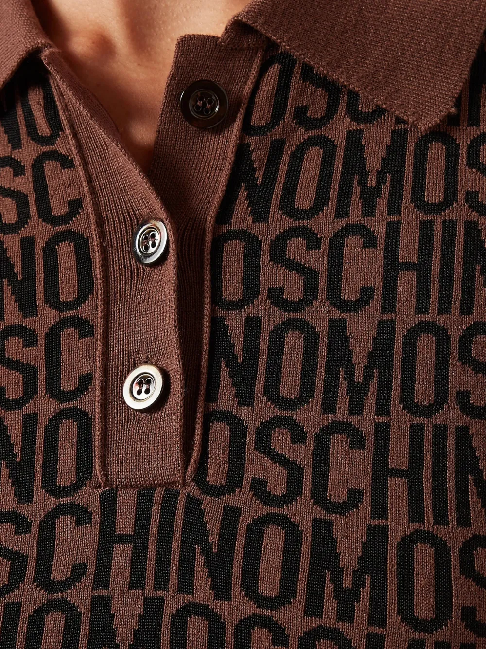 Moschino Mini-jurk met logo jacquard Bruin