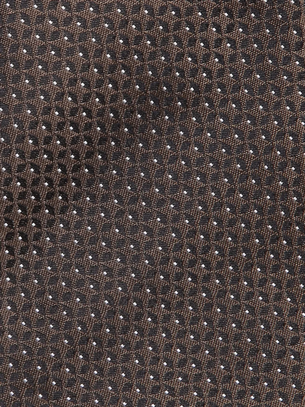 Zegna Zijden stropdas met geometrisch patroon Bruin
