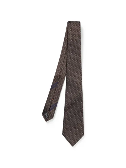 Zegna geometric-pattern silk tie