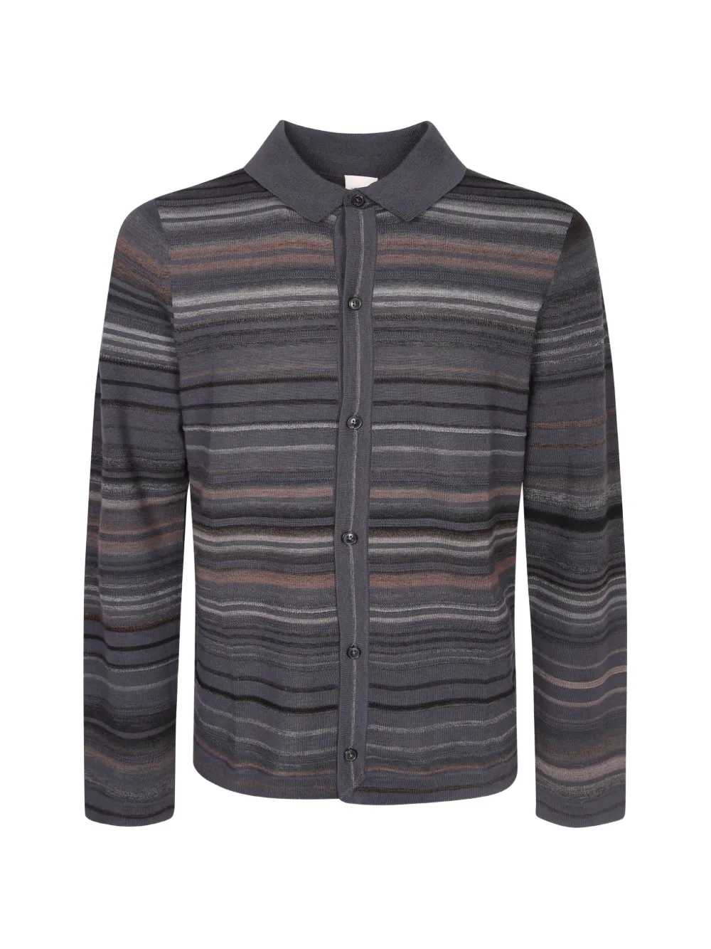 Paul Smith grey textured stripe merino wool cardigan