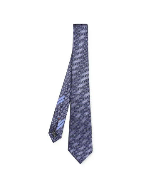 Zegna geometric-pattern silk tie