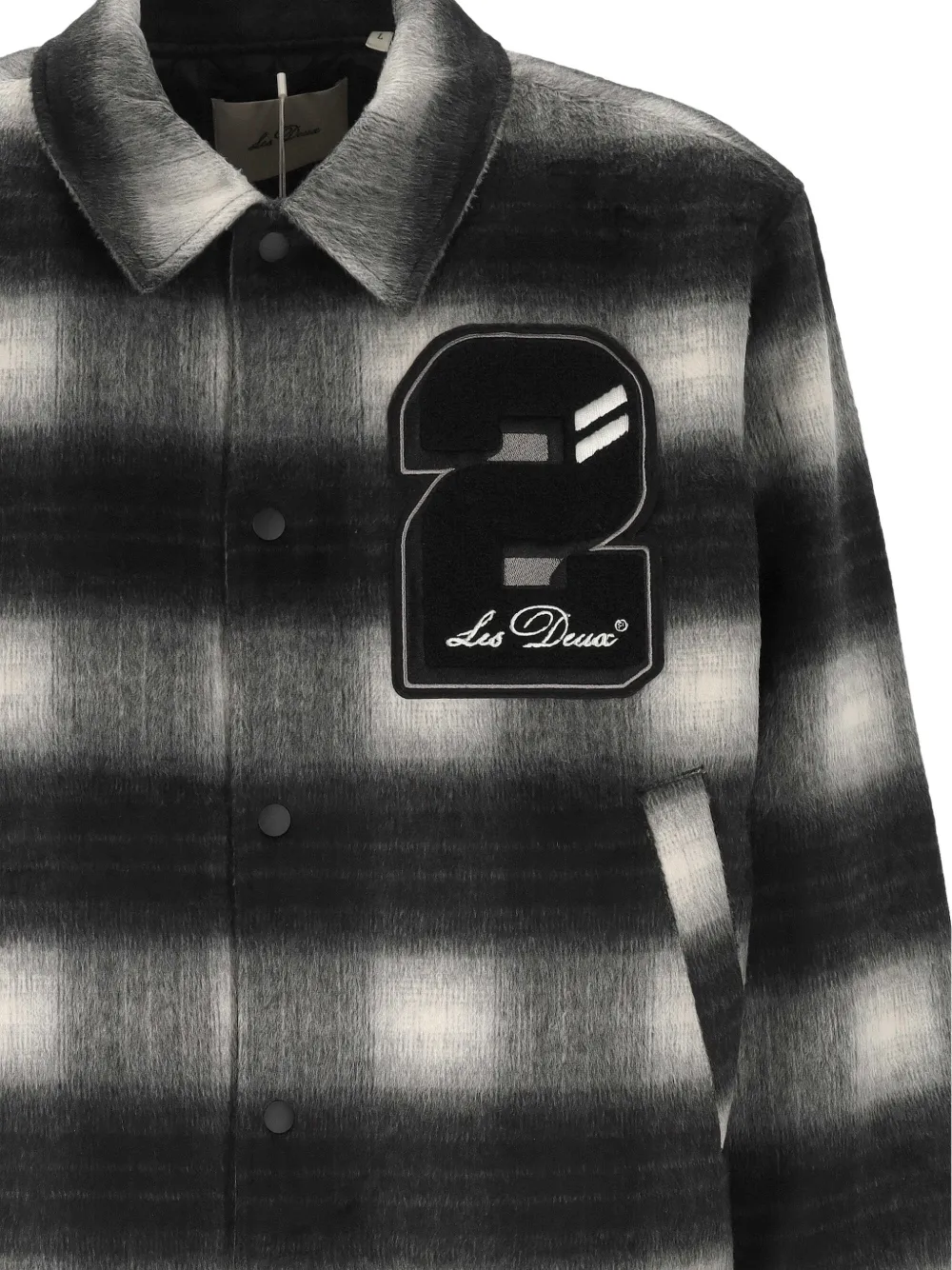Les Deux Geruit jack met logo-patch Zwart