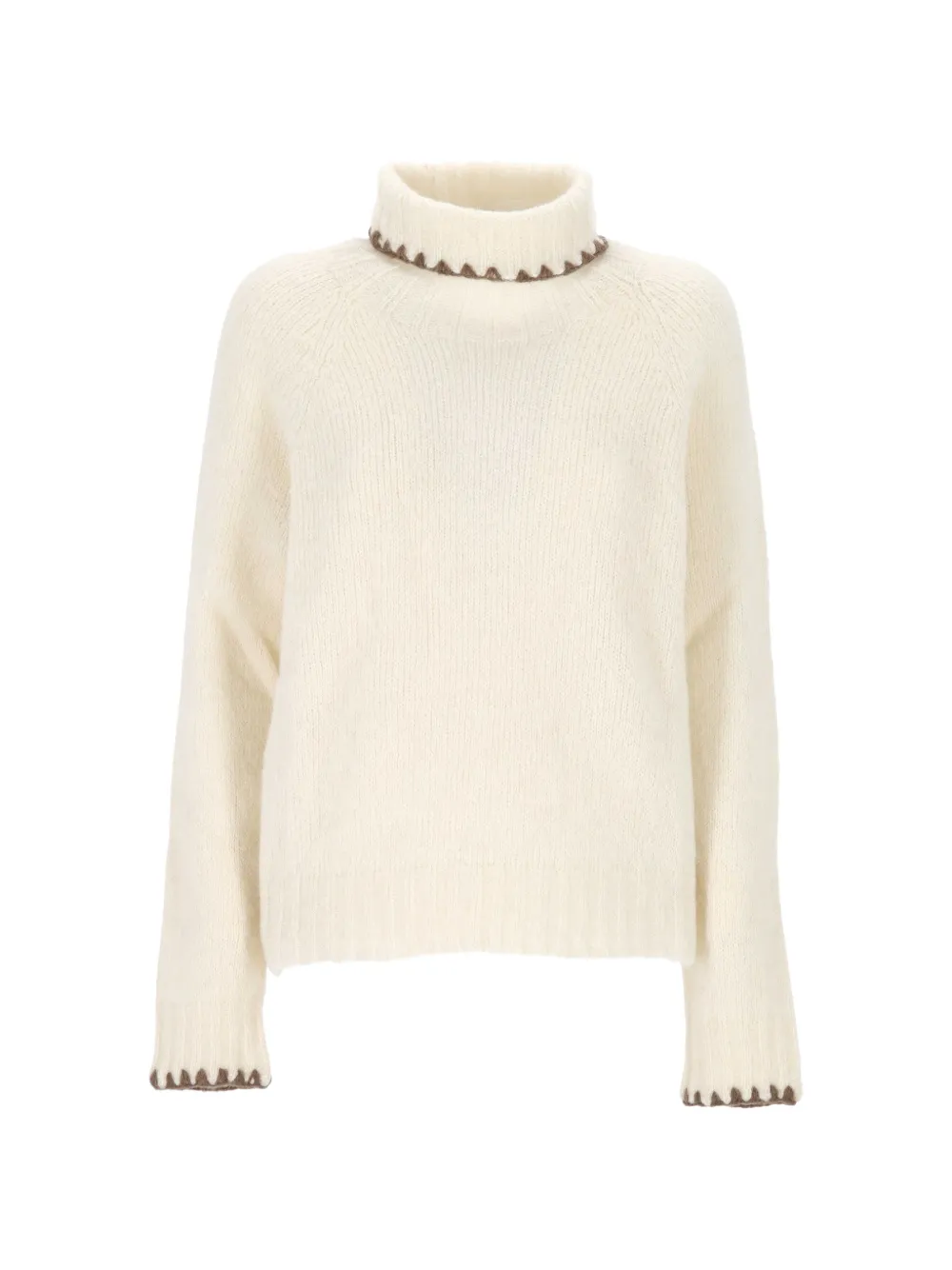 OLIVER LATTUGHI crochet-trim roll-neck sweater